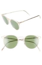 Women's Oliver Peoples O'malley 48mm Round Sunglasses - Buff/ Green