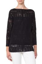 Women's Akris Square Embroidered Silk Blend Tunic - Black
