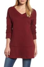 Women's Caslon Keyhole Back V-neck Tunic - Red