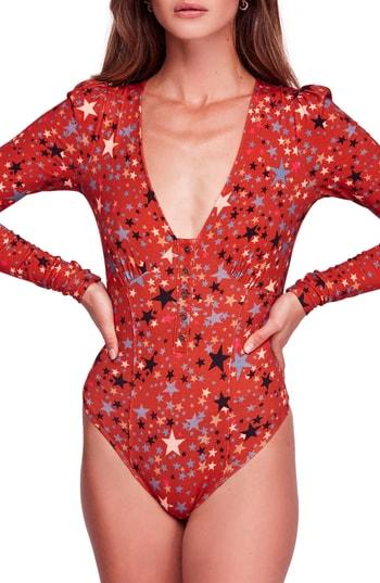 Women's Free People Girls Like Us Bodysuit - Red