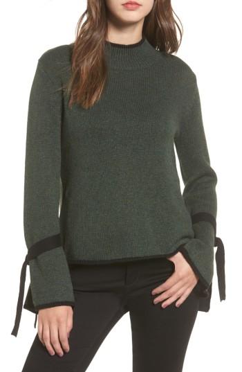 Women's Bp. Tie Sleeve Sweater, Size - Green