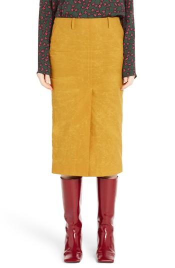 Women's Marni Waxed Cotton Pencil Skirt