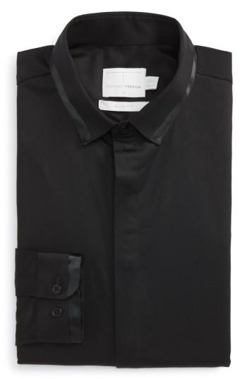 Men's Topman Satin Trim Woven Shirt