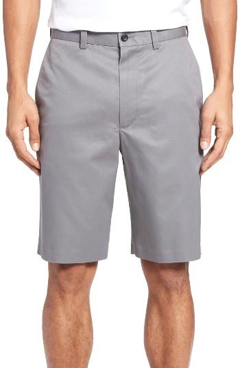 Men's Nordstrom Men's Shop Flat Front Supima Cotton Shorts - Grey