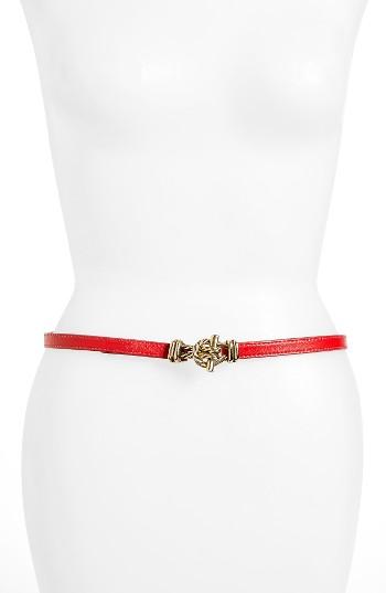 Women's Raina 'fitzgerald' Faux Leather Belt, Size - Red