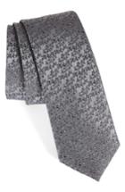 Men's John W. Nordstrom Mini Wild Flower Silk Tie, Size - Black
