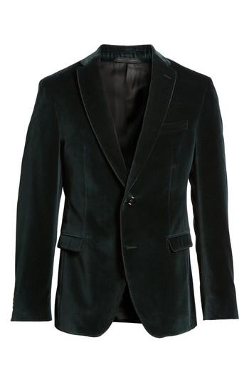 Men's Hugo Boss Reman Trim Fit Velvet Dinner Jacket R - Green