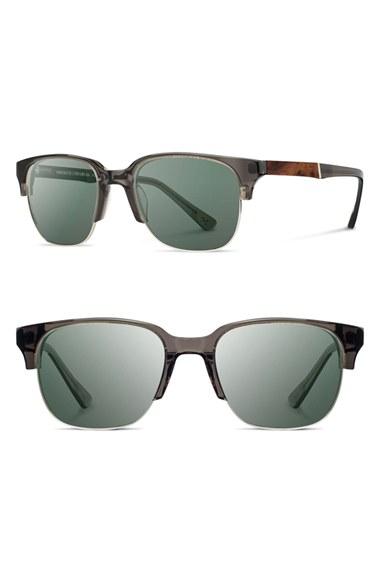 Men's Shwood 'newport' 52mm Polarized Sunglasses - Charcoal/ Elm