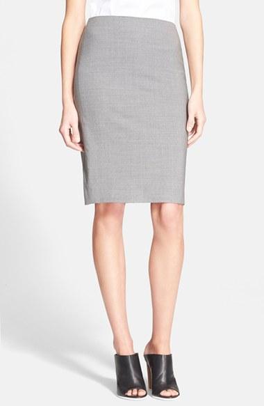 Women's Theory Stretch Wool Pencil Skirt