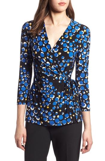 Women's Anne Klein New York Faux Wrap Top - Black