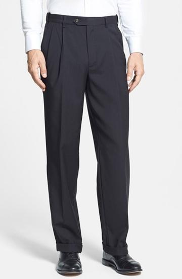 Men's Berle Self Sizer Waist Pleated Trousers