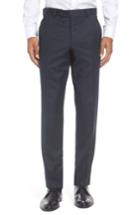 Men's Ted Baker London Jeremy Flat Front Solid Wool Trousers R - Blue