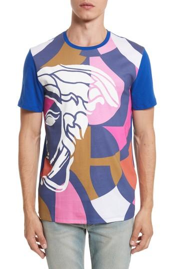 Men's Versace Collection Abstract Medusa Print T-shirt - Blue