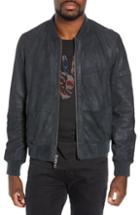 Men's John Varvatos Star Usa Leather Bomber Jacket - Blue