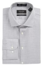 Men's Nordstrom Men's Shop Smartcare(tm) Extra Trim Fit Check Dress Shirt .5 34/35 - Grey