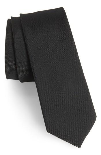 Men's Nordstrom Men's Shop Solid Silk Blend Tie, Size - Black