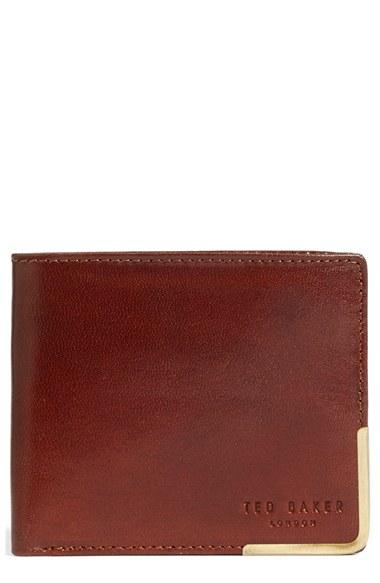 Men's Ted Baker London 'puzzle' Leather Bifold Wallet - Brown