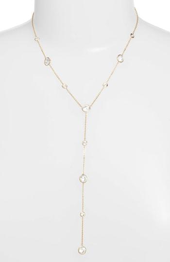 Women's Nordstrom Bezel Stone Station Y-necklace