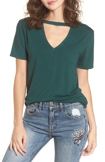Women's Rvca Run On Choker Neck Tee - Green