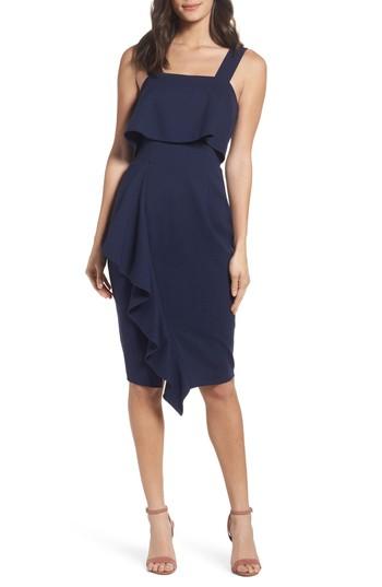 Women's Adelyn Rae Camilla Ruffle Sheath Dress - Blue