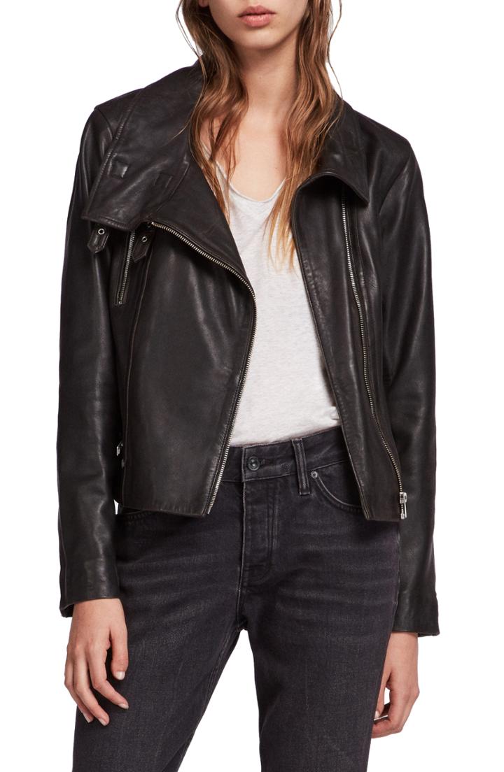 Women's Allsaints Bales Leather Biker Jacket