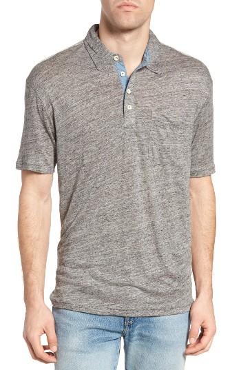 Men's True Grit Colorblock Linen Jersey Polo - Grey