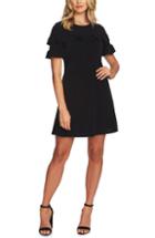 Women's Cece Ruffle Detail Short Sleeve Dress, Size - Black