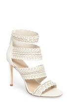Women's Pour La Victoire Ellura Scalloped Strap Sandal .5 M - White