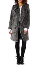 Women's Michael Stars Cozy Faux Fur Long Coat - Black