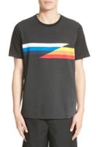Men's Rag & Bone Glitch Stripe T-shirt - Black