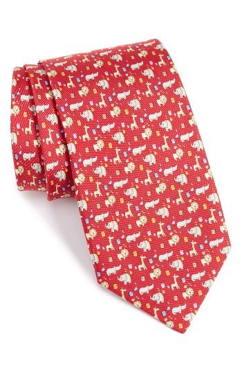 Men's Salvatore Ferragamo Circus Animals Woven Silk Tie, Size - None
