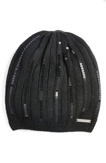 Women's Michael Michael Kors Vertical Paillette Beanie - Black