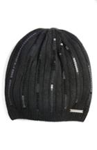 Women's Michael Michael Kors Vertical Paillette Beanie - Black