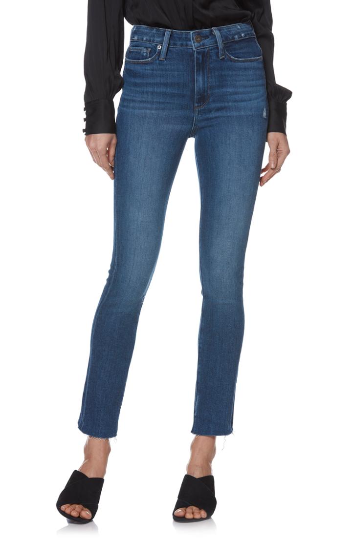 Women's Paige Margot High Waist Slanted Ankle Peg Jeans - Blue