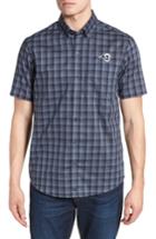 Men's Cutter & Buck Los Angeles Rams - Fremont Regular Fit Check Sport Shirt - Blue