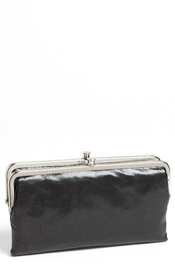 Women's Hobo 'lauren' Leather Double Frame Clutch - Black