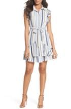 Women's Julia Jordan Stripe Ruffle Shirtdress - Blue