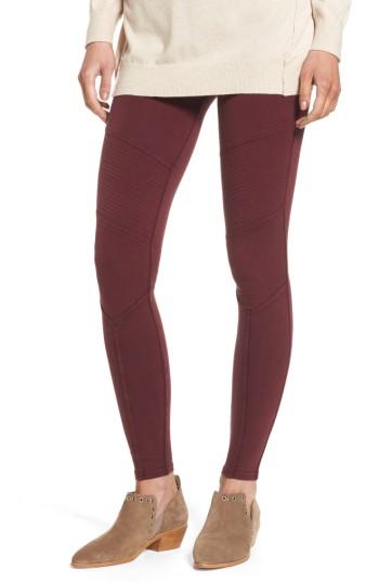 Women's Bp. Seamed Moto Leggings, Size - Burgundy