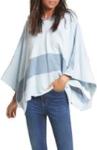 Women's Free People Never Say Never Hooded Poncho /small - Blue
