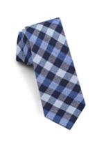 Men's Ted Baker London Check Silk & Wool Tie, Size - Blue