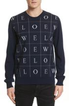 Men's Loewe Letters Wool Sweater - Blue