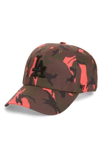 Women's '47 Cameon Los Angeles Dodgers Camo Baseball Cap - Pink