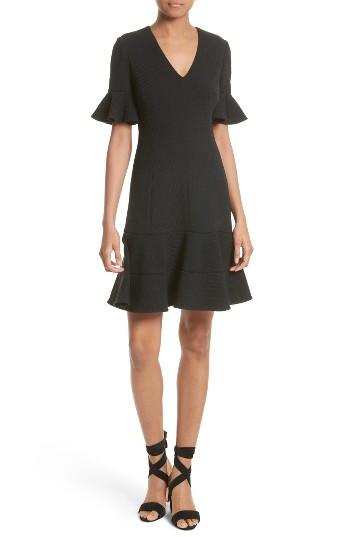 Women's Rebecca Taylor Frill Sleeve Texture Knit Dress