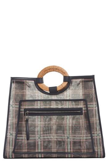 Fendi Runaway Plaid Mesh Shopper - Black