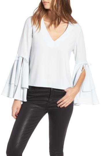 Women's Storee Ruffle Bell Sleeve Top - Blue