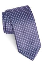 Men's Brioni Grid Silk Tie, Size - Blue
