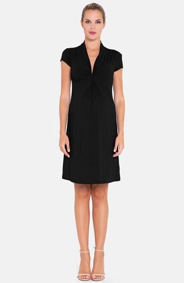 Women's Olian Maternity Wrap Dress - Black
