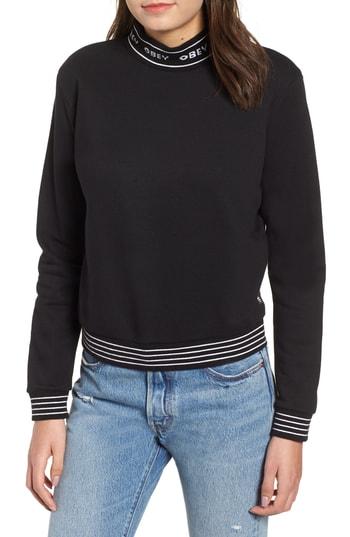 Women's Obey Quincy Cotton Blend Sweatshirt - Black