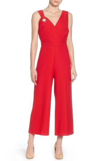 Women's Catherine Catherine Malandrino Luna Shoulder Ring Jumpsuit - Red