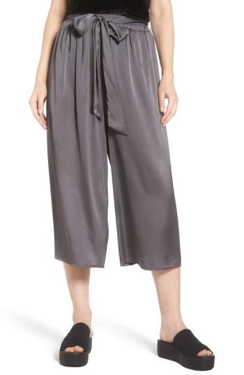 Women's Soprano Crop Satin Wide Leg Pants